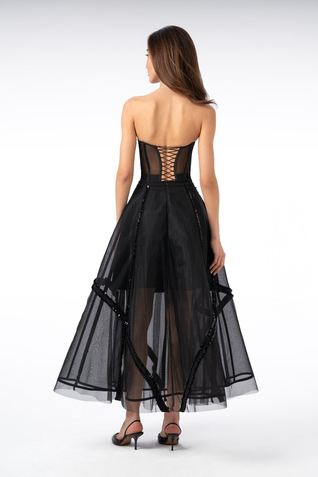 Strapless Top with Sequin Bow