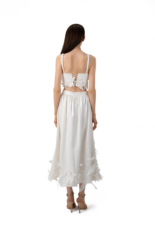White  Long Simple Hoop Skirt