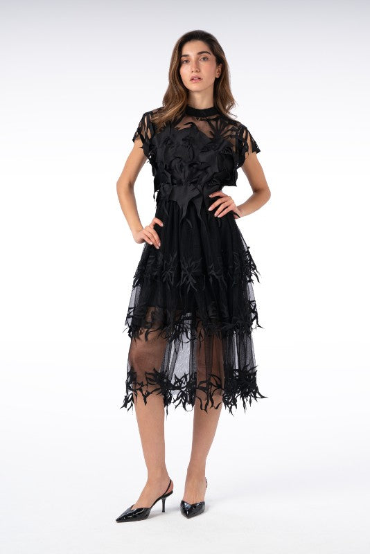 Three-Layer Butterfly Tulle Dress