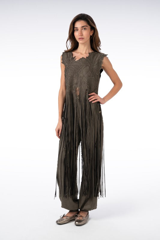 Long Fringed Laser-Cut Top