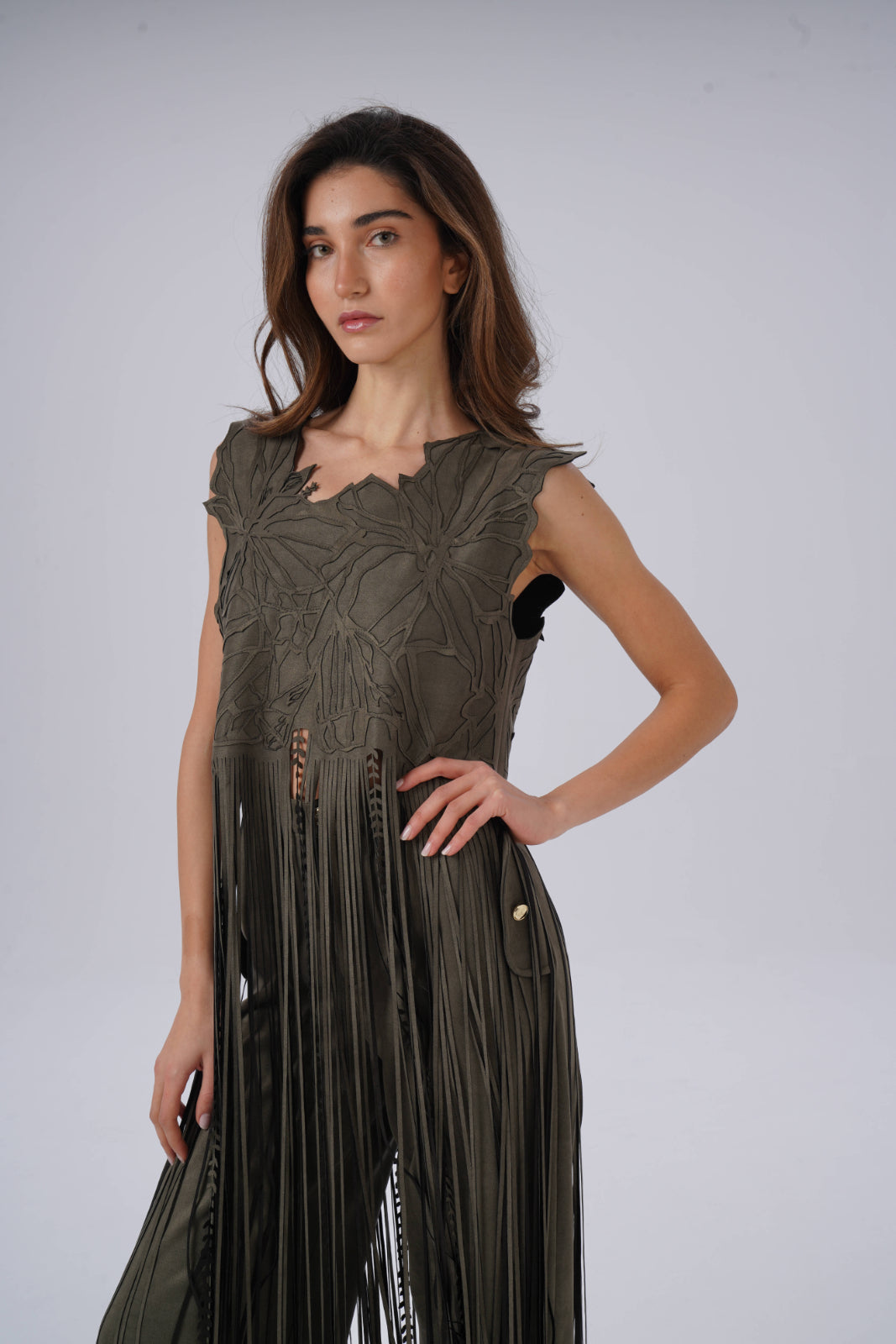 Long Fringed Laser-Cut Top
