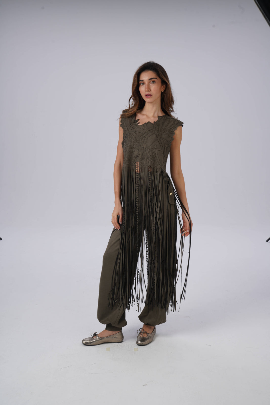 Long Fringed Laser-Cut Top