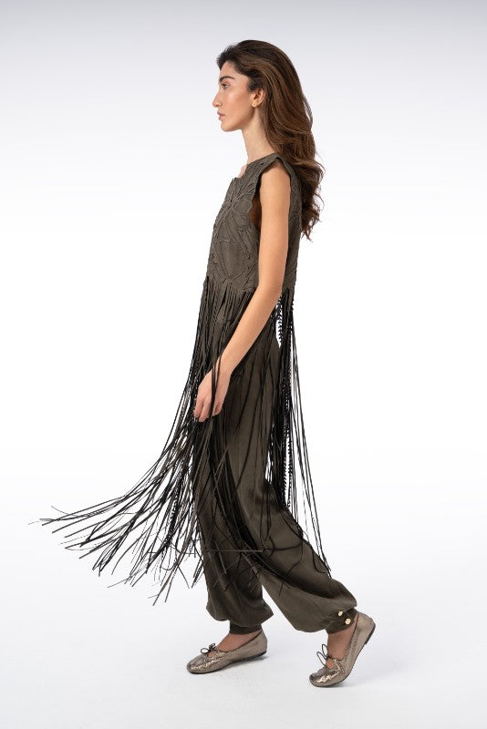 Long Fringed Laser-Cut Top