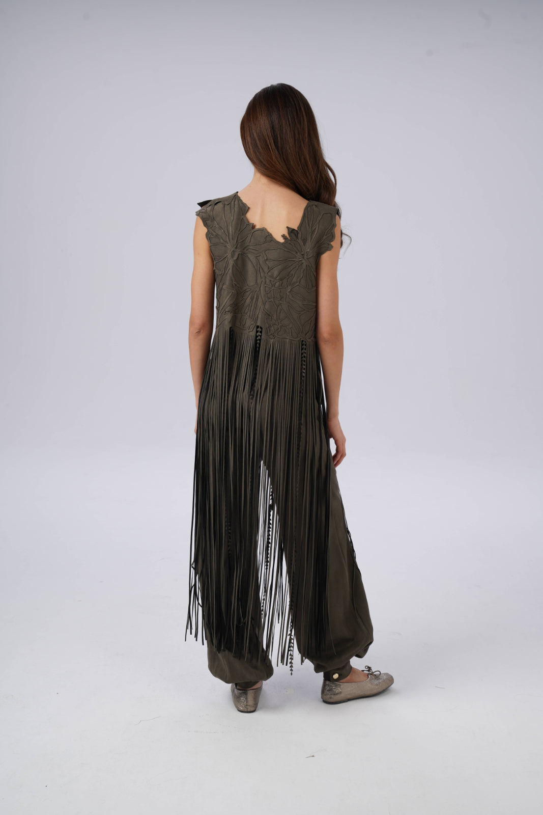 Long Fringed Laser-Cut Top