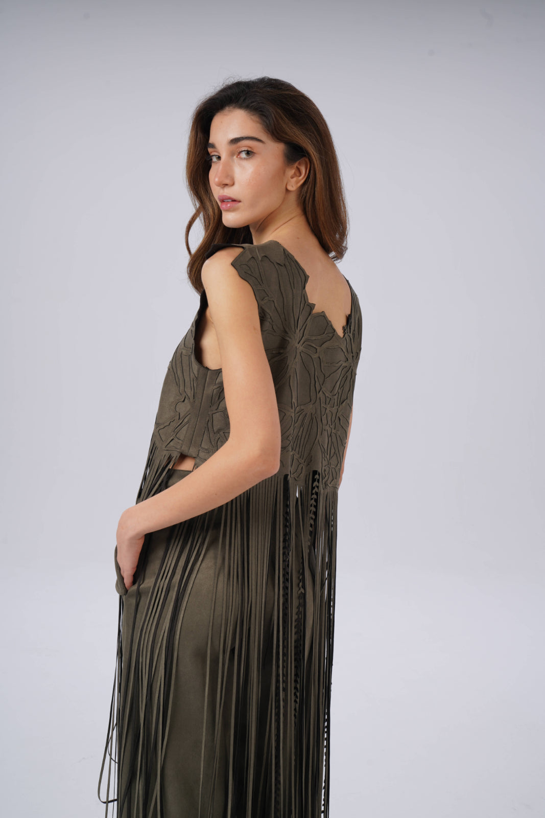 Long Fringed Laser-Cut Top