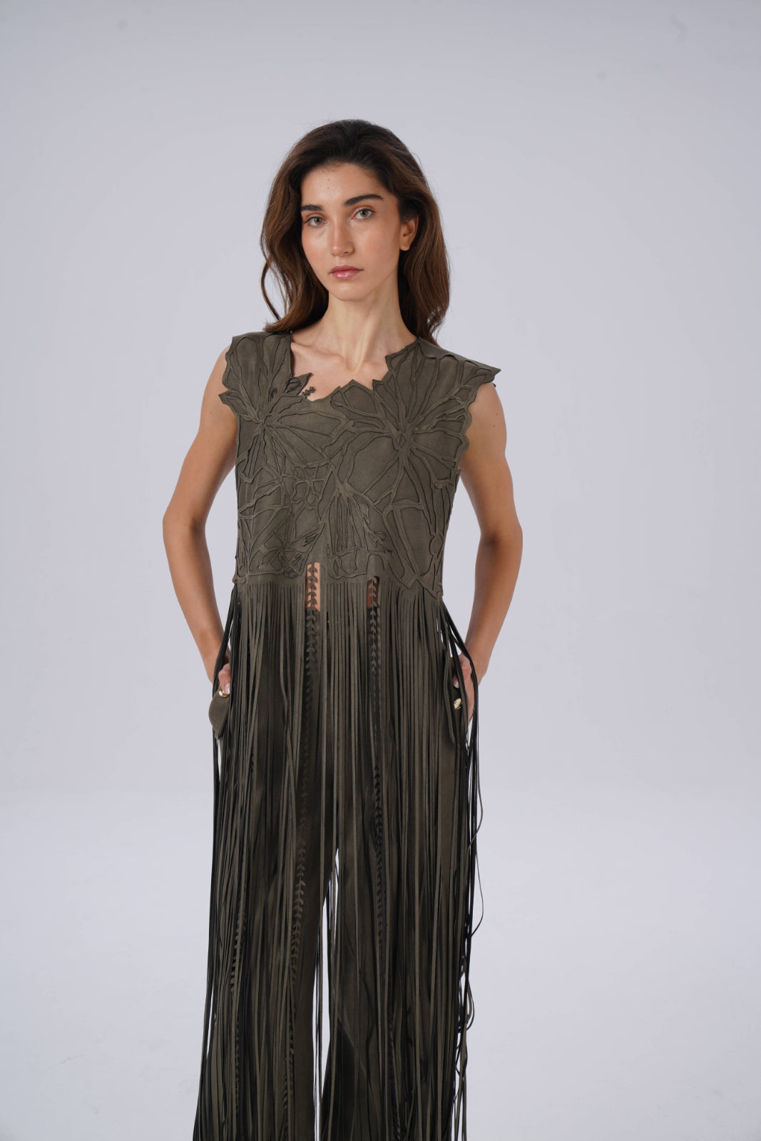 Long Fringed Laser-Cut Top
