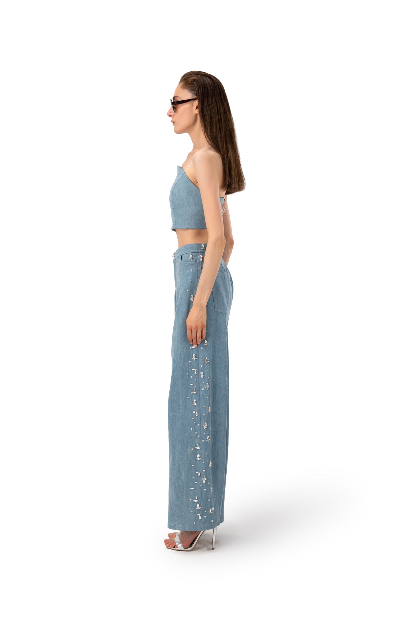 Blue Denim Crop Top